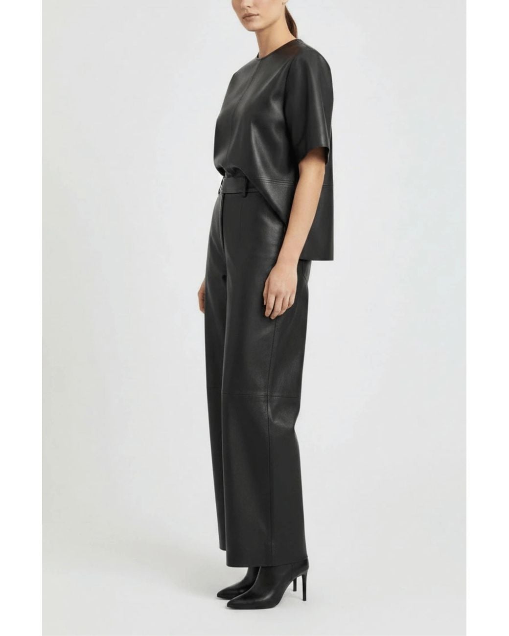 ALIGNE Black Lb Frank Leather T-Shirt