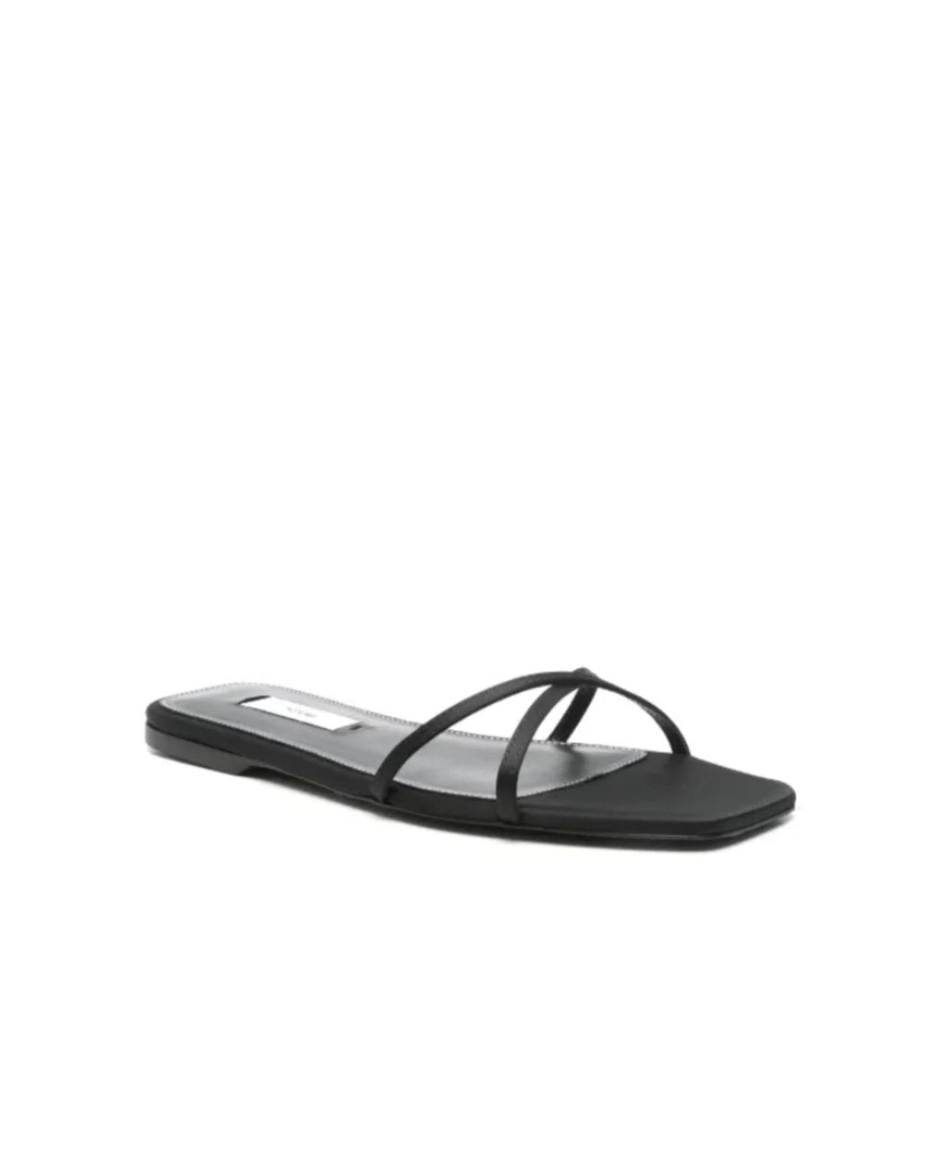 Totême Black Satin Crossover Sandals