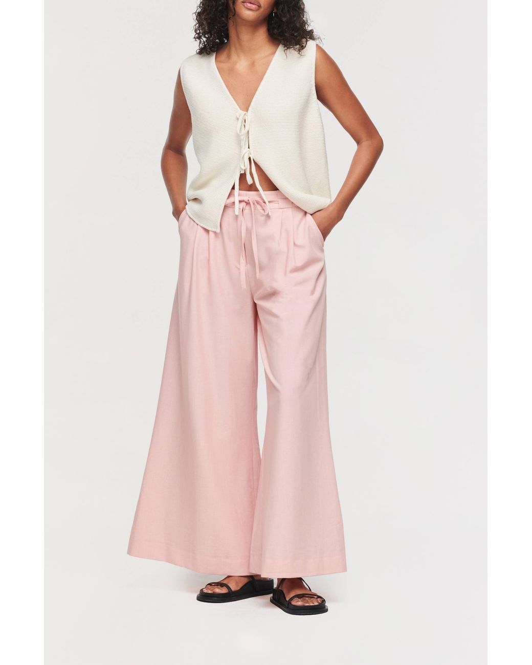 ALIGNE Pink Serene Extra Wide Leg Trousers