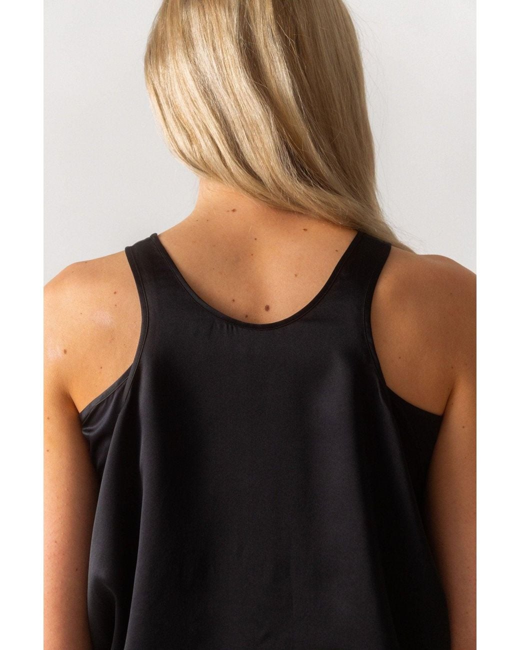 Totême Black Satin Drop Top