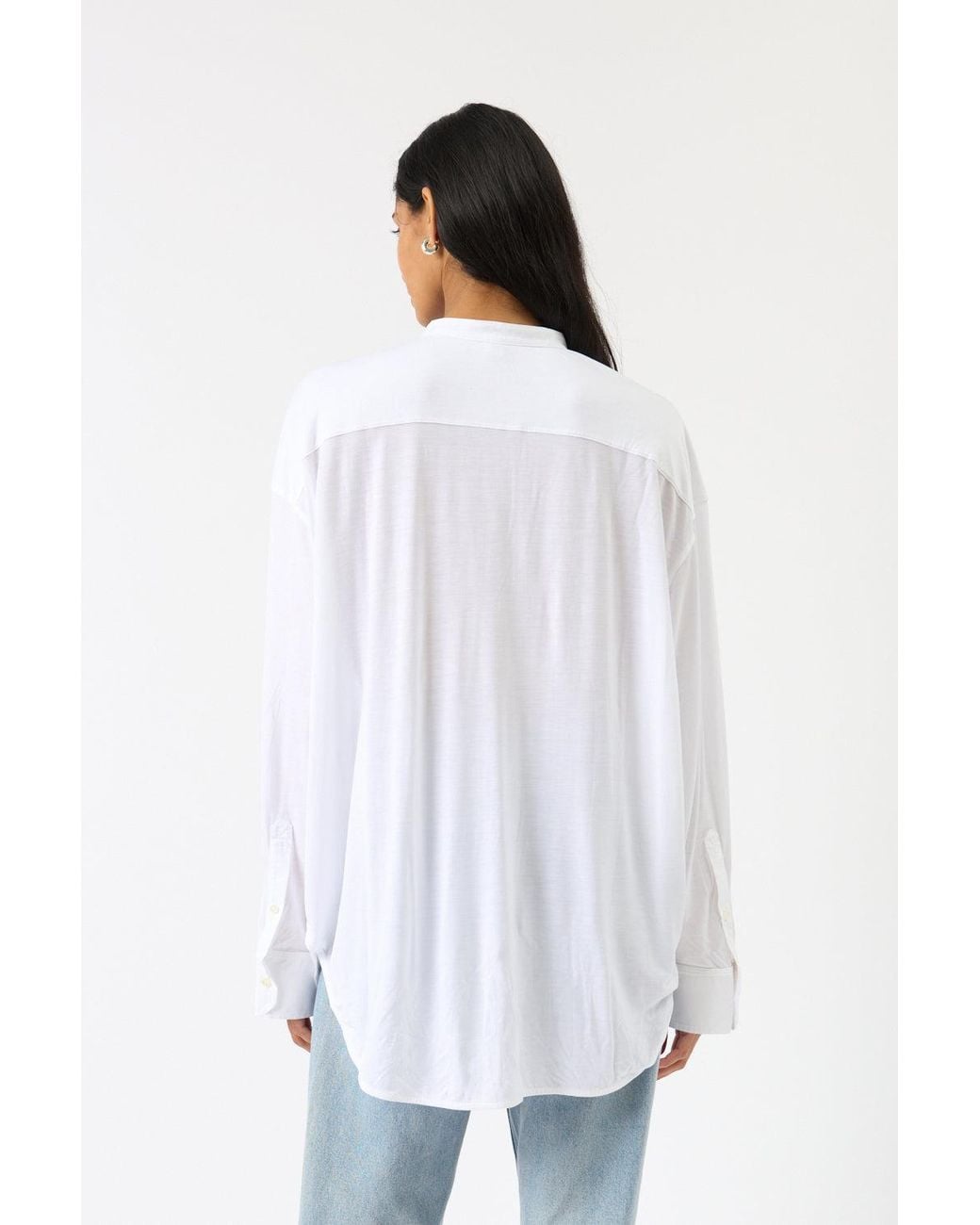 Totême White Fluid Jersey Longline Blouse