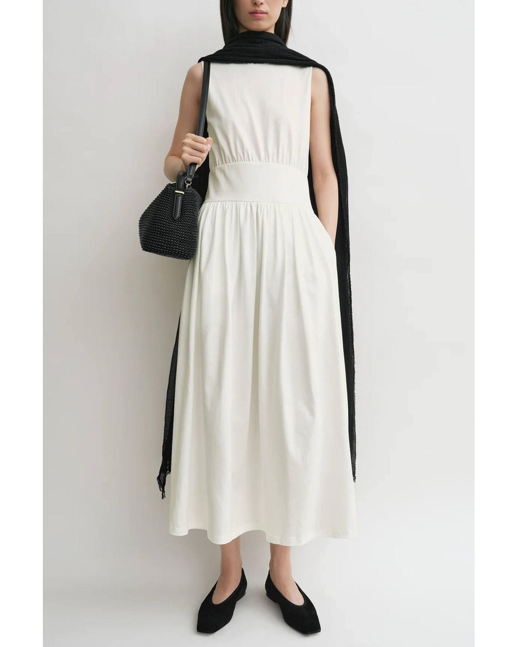 Totême White Sleeveless Cotton Tee Dress