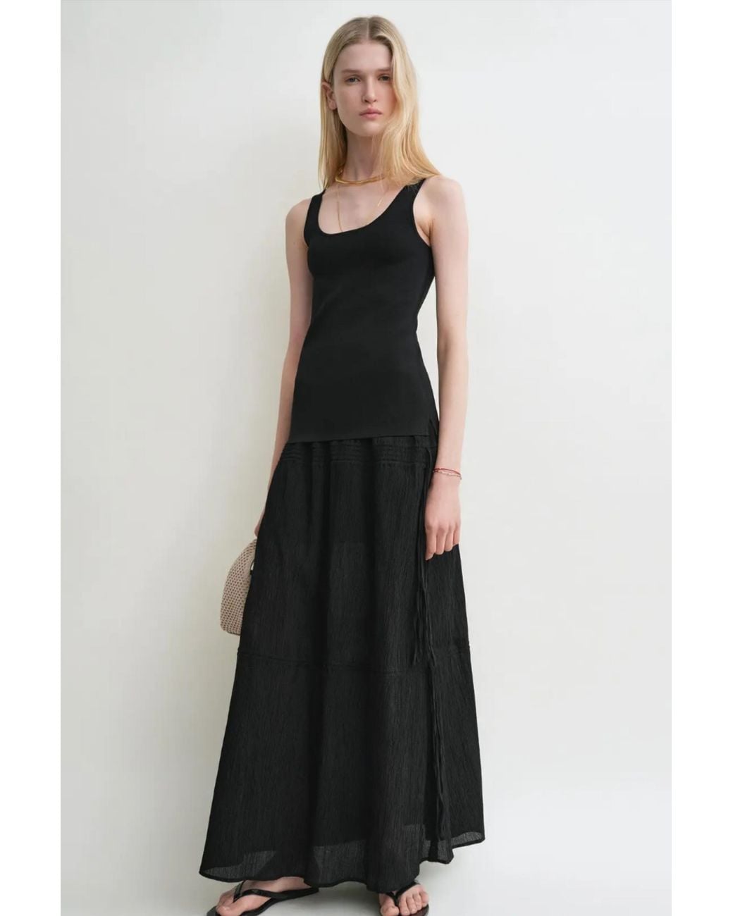 Totême Black Drawstring Skirt