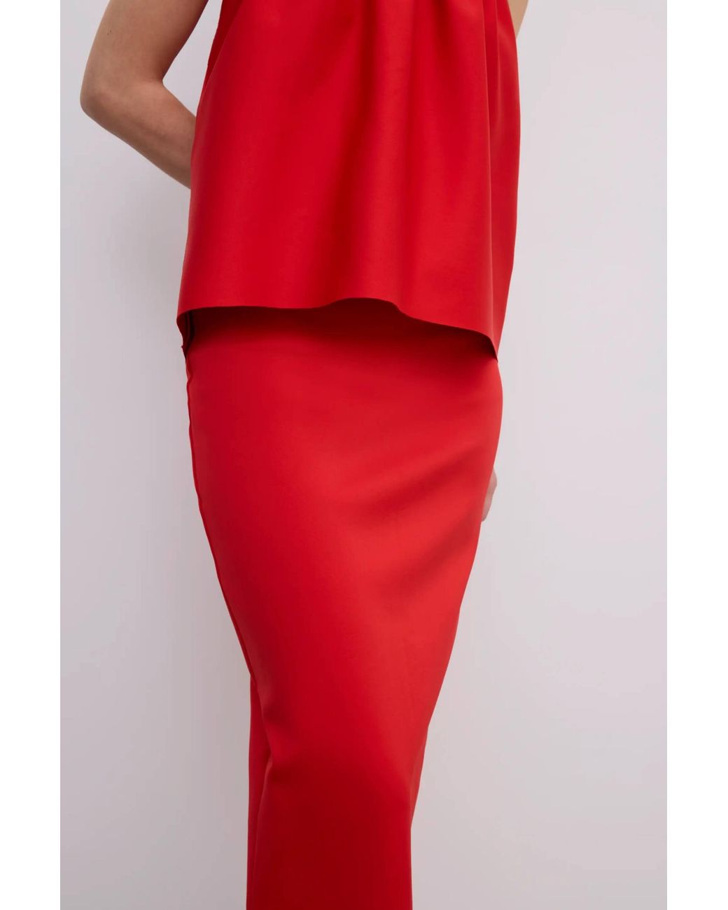 House of Dagmar Red Rouched Tube Dress