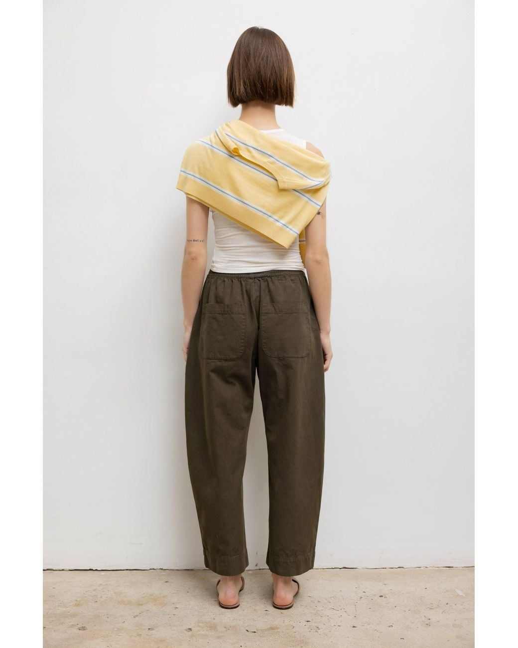 Leset Green The Chloe Barrel Pants