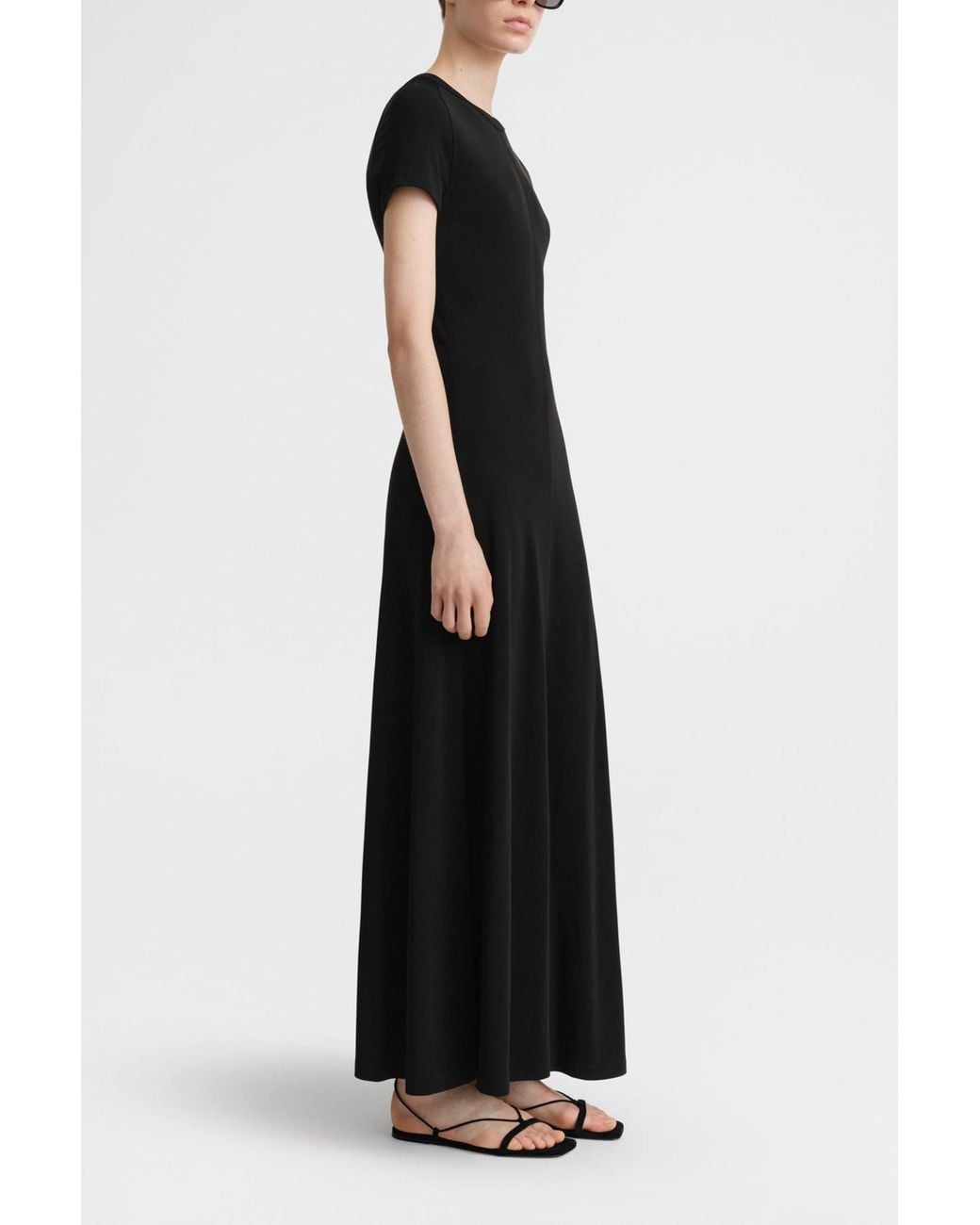 Totême Black Fluid Jersey Dress