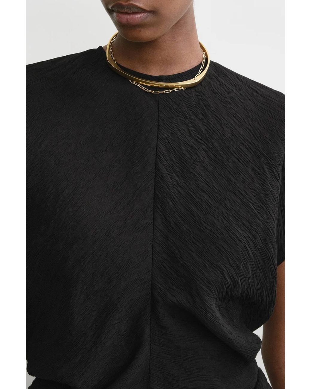 Totême Black Slouch Waist Top