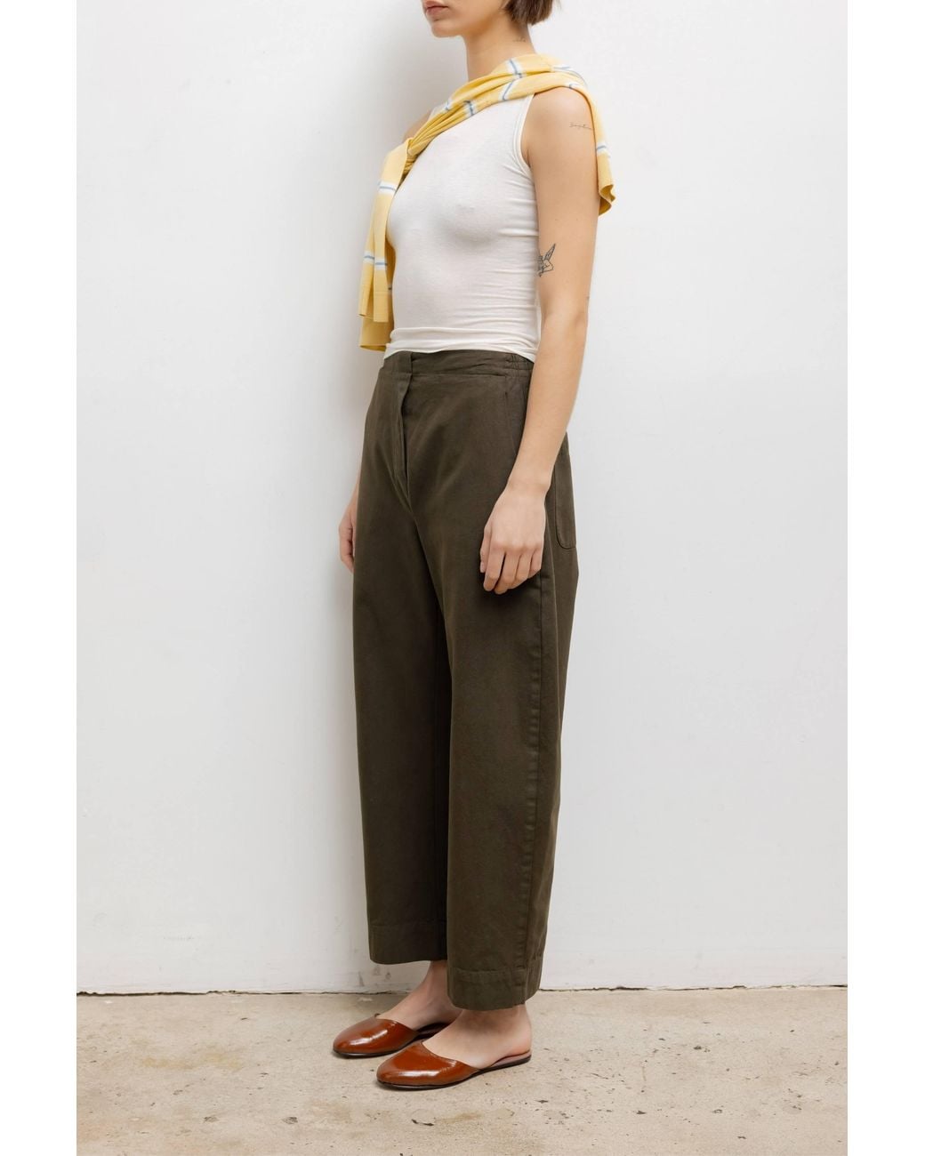 Leset Green The Chloe Barrel Pants