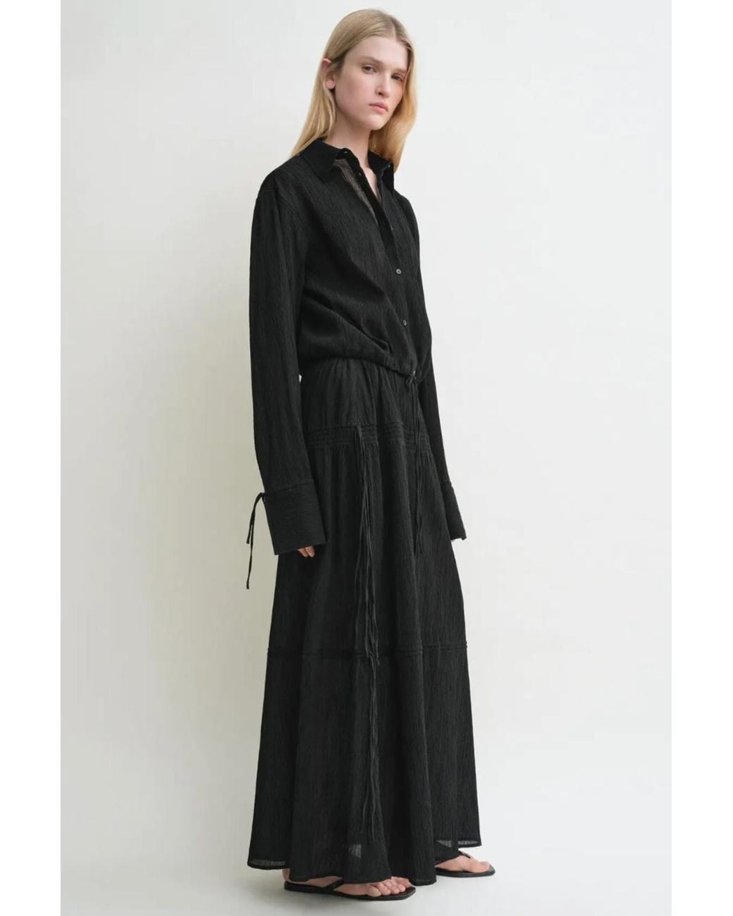 Totême Black Drawstring Shirt