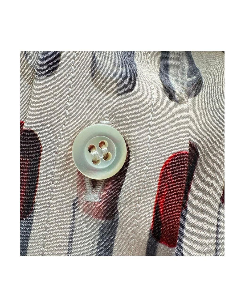 Prada White Lipstick-Print Button-Down Shirt