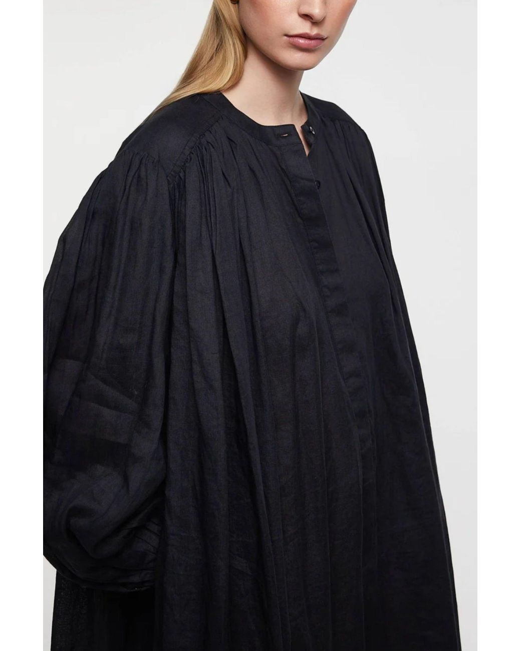 Rohe Black Oversized Ramie Maxi Dress