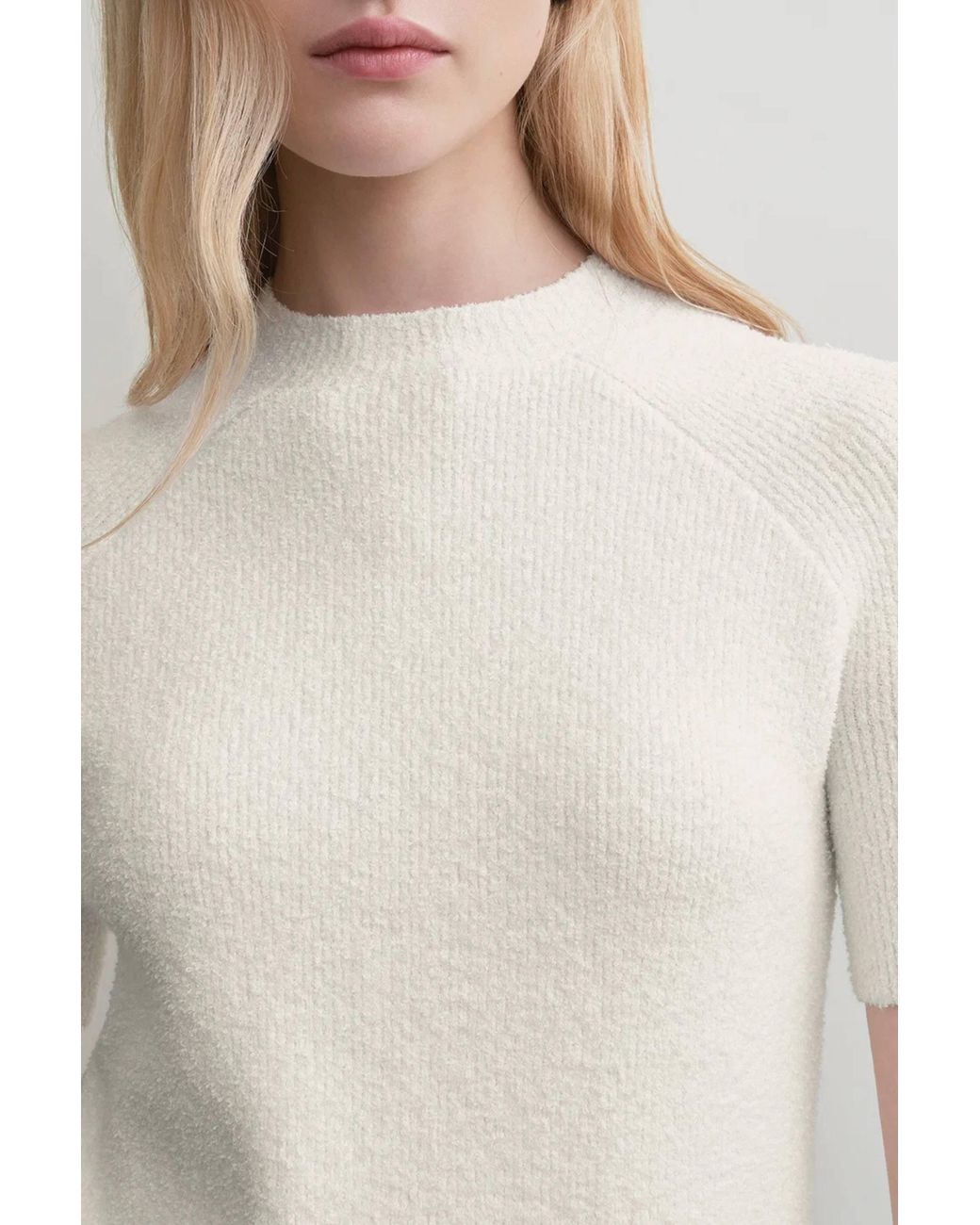 Totême  White Raglan-Sleeve Terry Knit Blouse