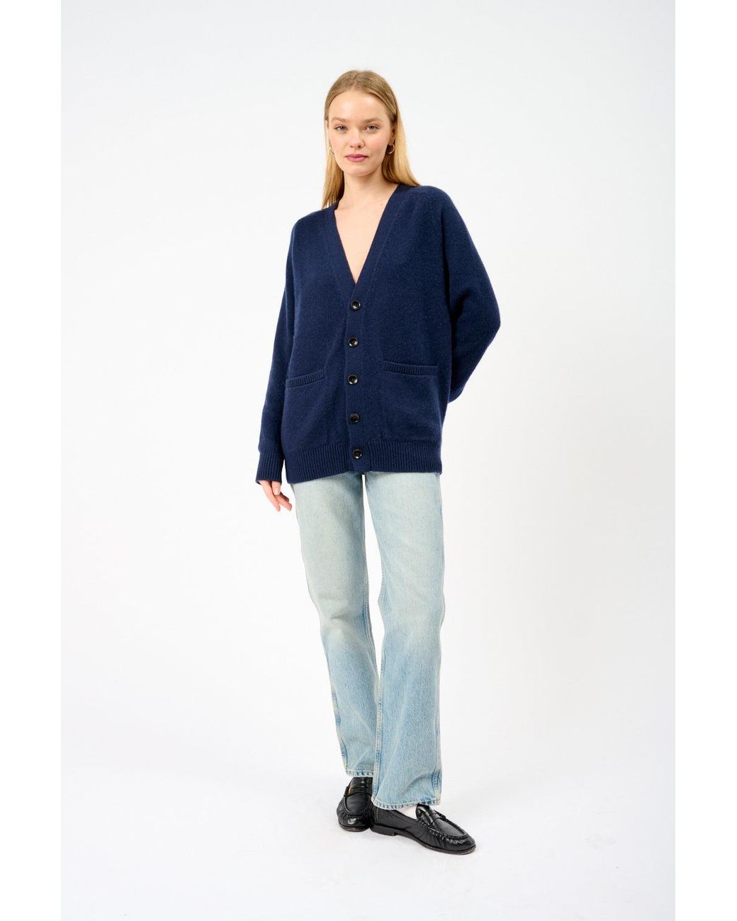 The Elder Statesman Blue Heavy Cardigan