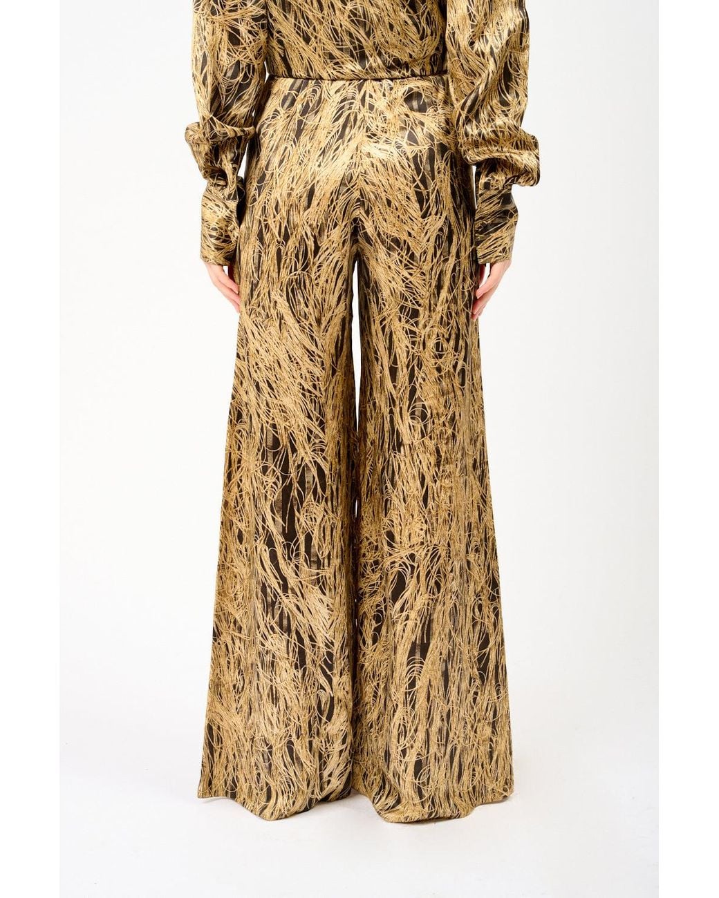 Roksanda Natural Arneau Silk-Satin Wide-Leg Pants