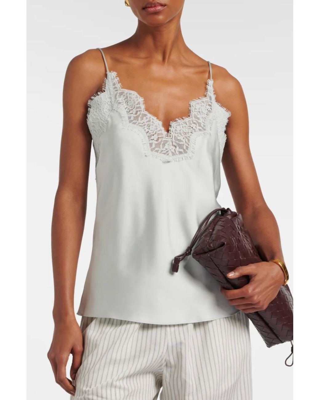 Rohe White Silk Lace Tank