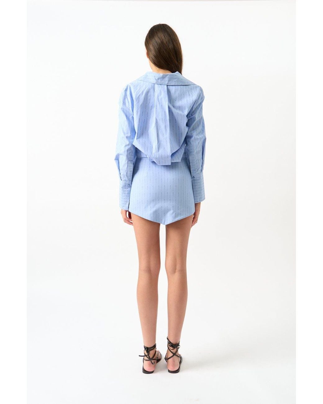 The Attico Blue Cotton Shirt Dress