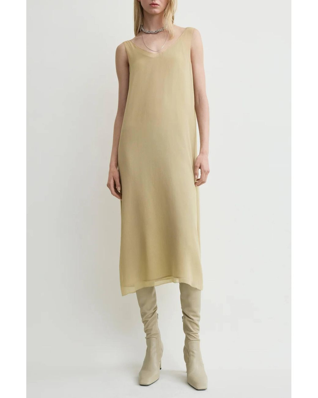 Totême  White Chiffon Slip Dress