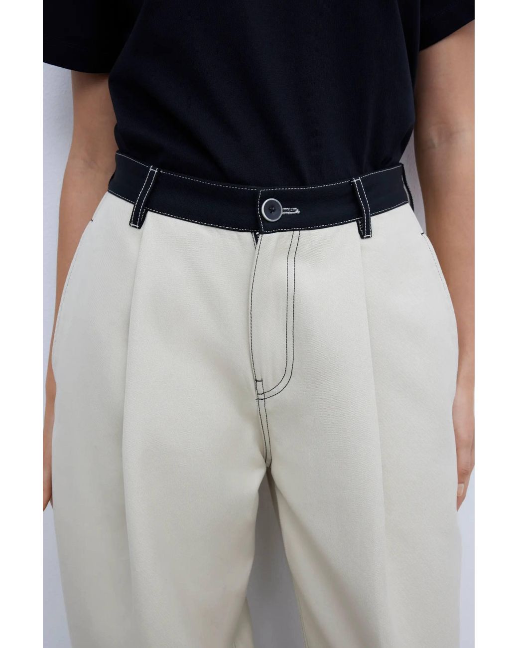 House of Dagmar Natural Two Tone Trousers