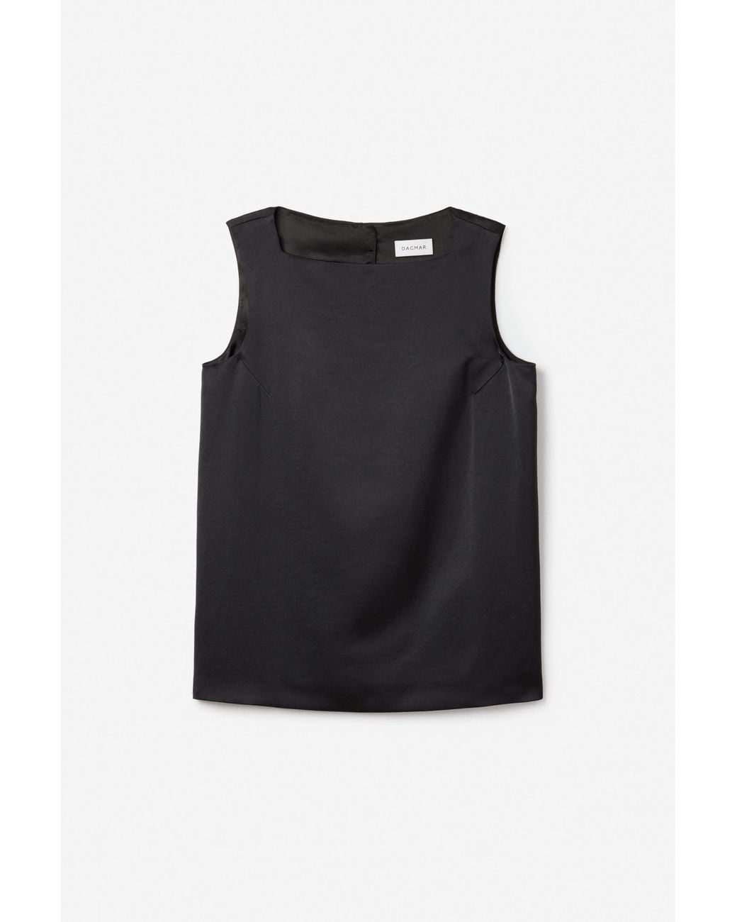 House of Dagmar Black Open Back Satin Top