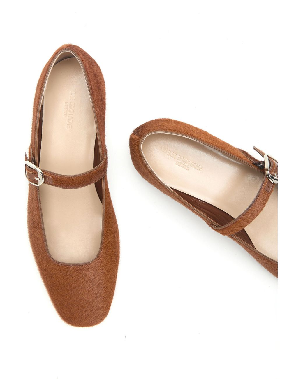 Le Monde Beryl Brown Calf-Hair Mary-Jane