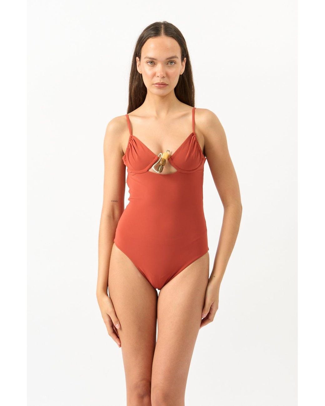 Christopher Esber Red Nebula Underwire One Piece