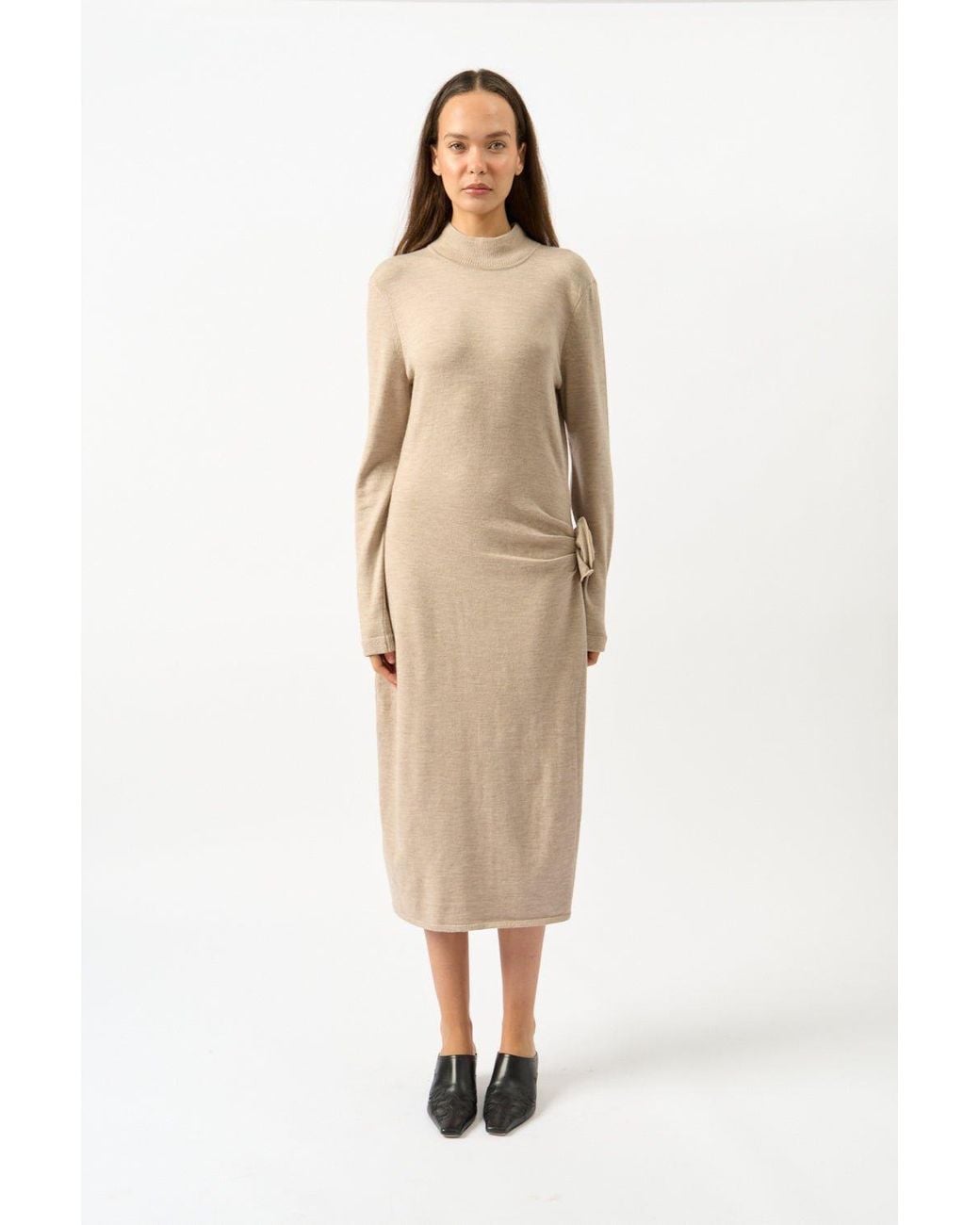 Magda Butrym Natural Cashmere & Silk Knit Dress