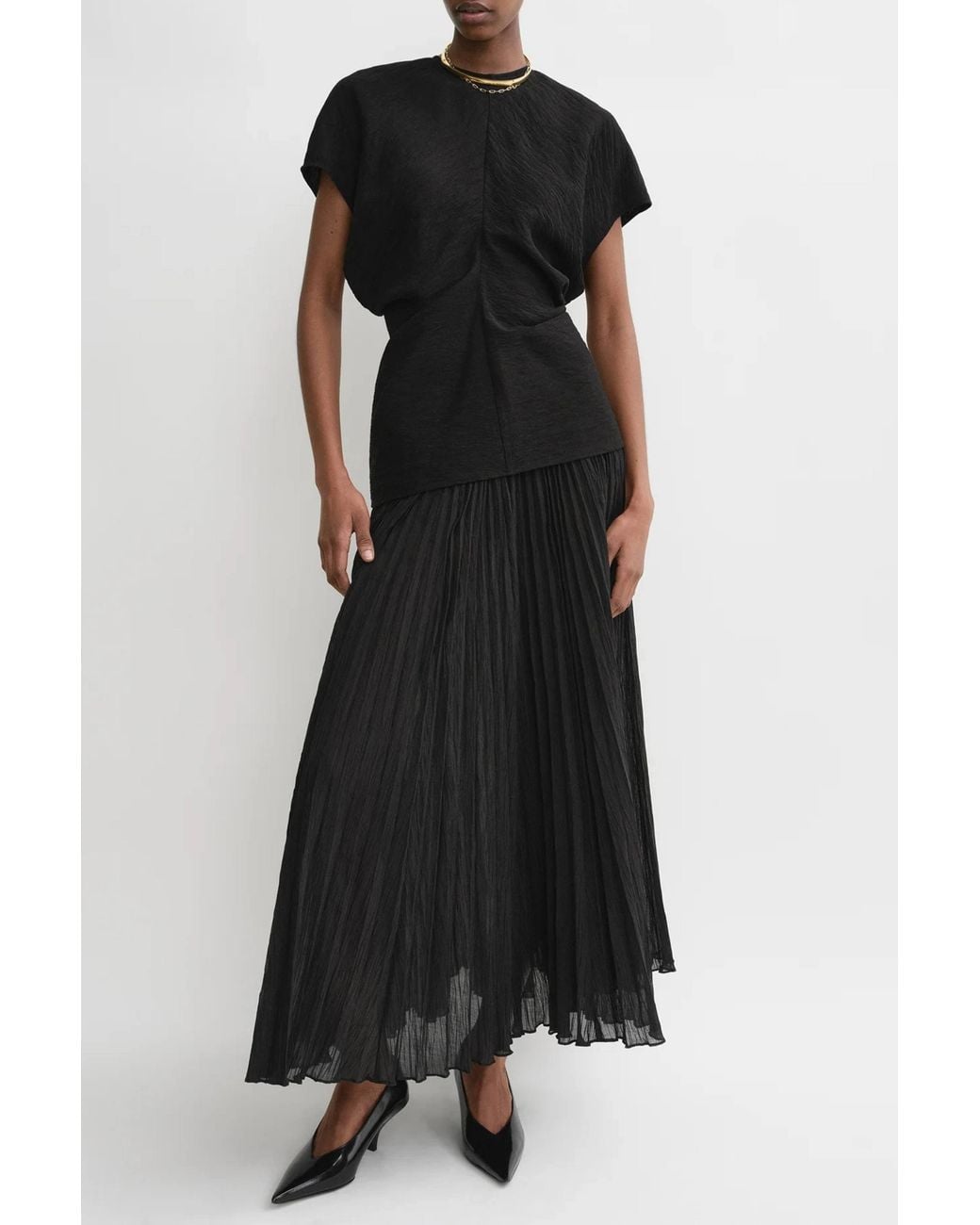 Totême Black Slouch Waist Top