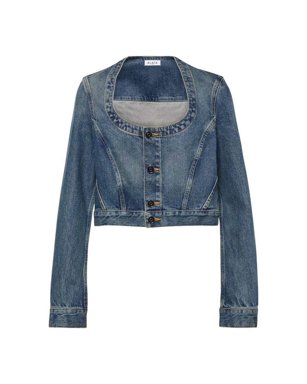 Alaïa Blue Cropped Denim Jacket