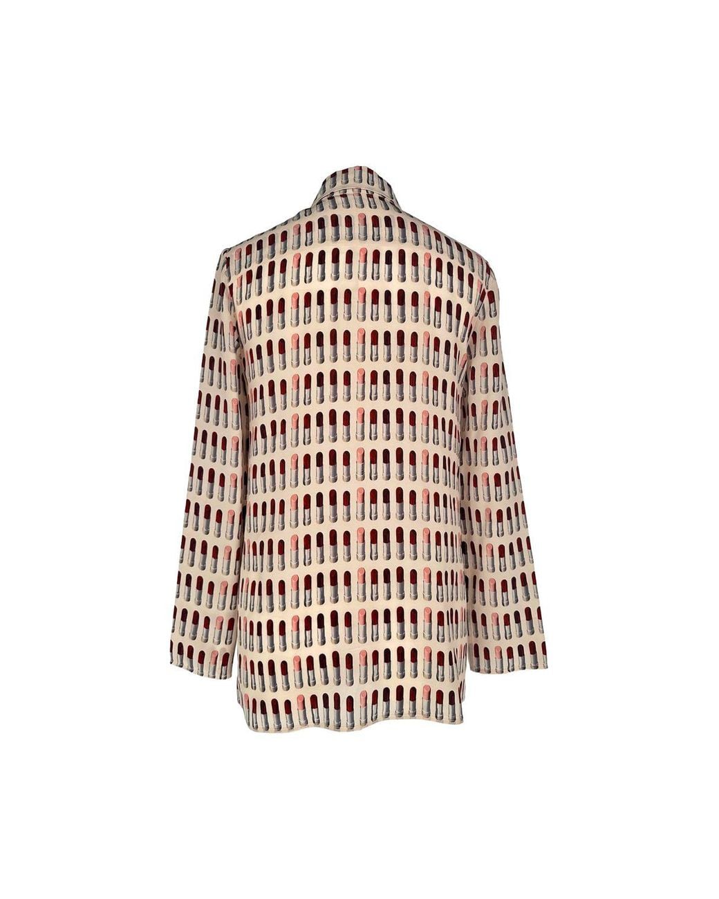 Prada White Lipstick-Print Button-Down Shirt