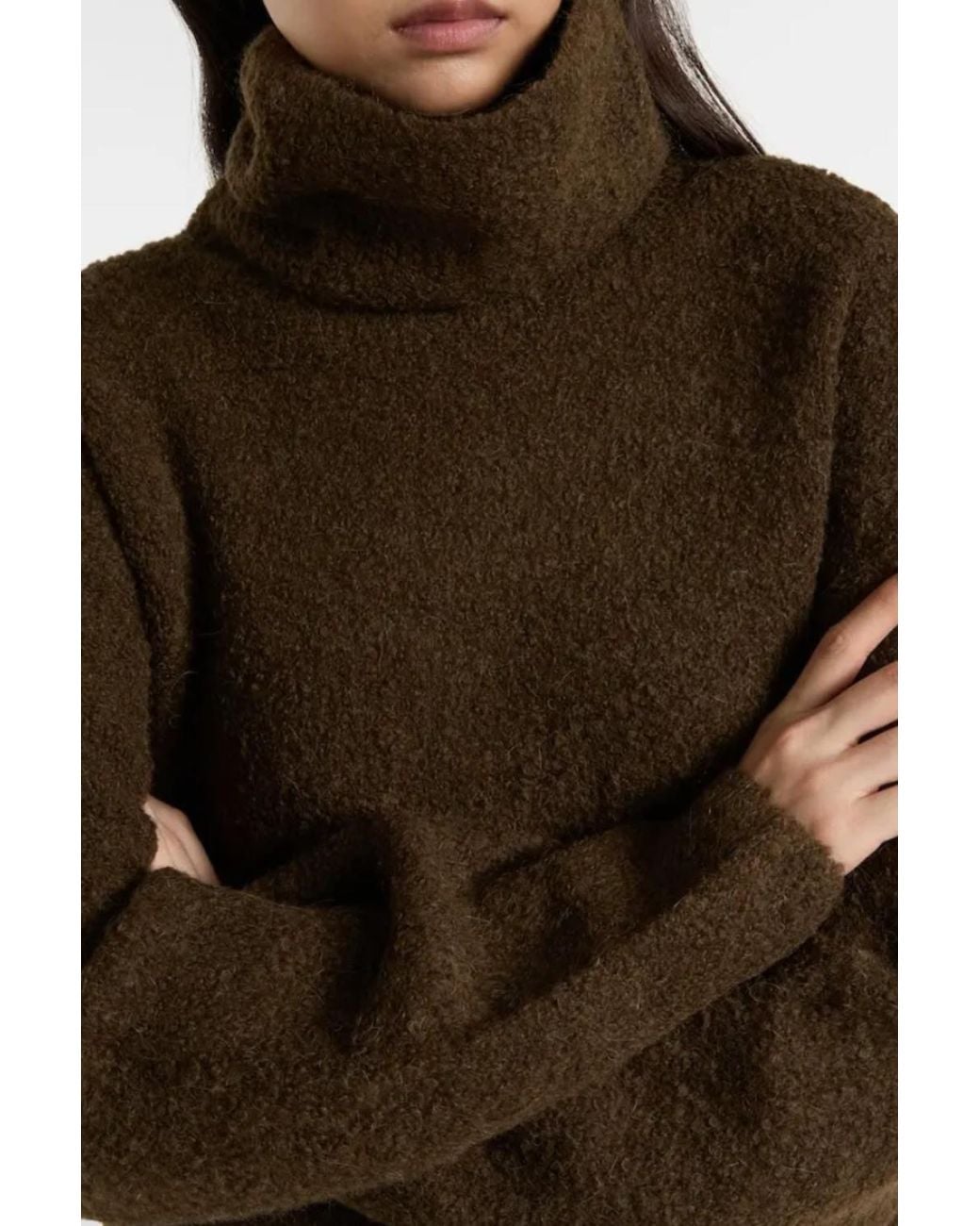 Totême Brown Boucle Turtleneck Pepper