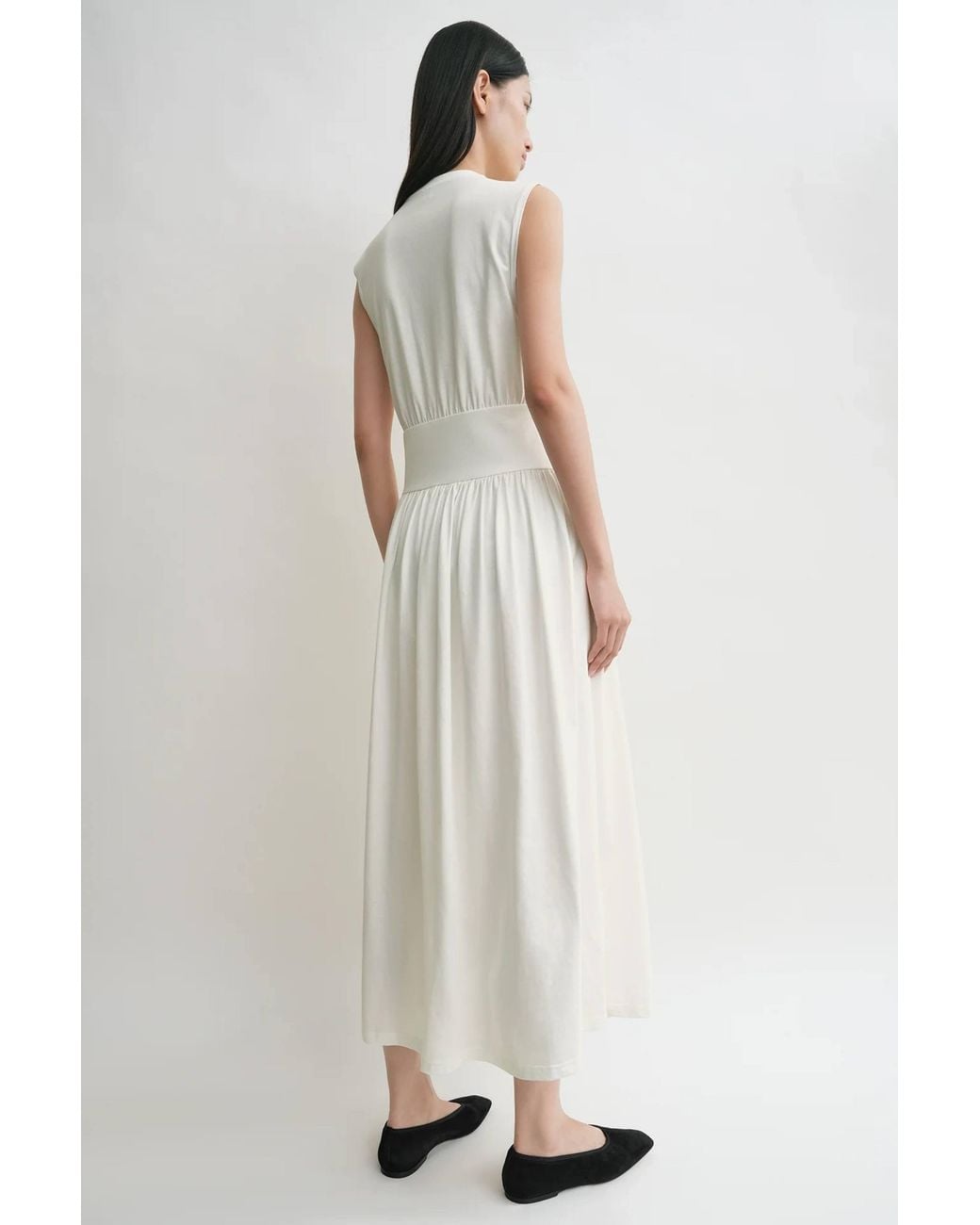 Totême White Sleeveless Cotton Tee Dress