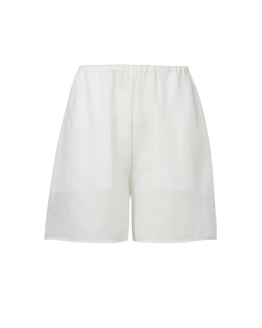 Totême White Ramie Summer Shorts