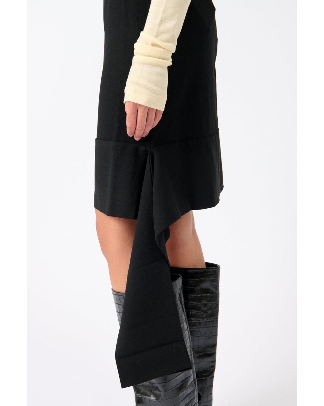 BITE STUDIOS Black Una Organic Wool Sash Skirt