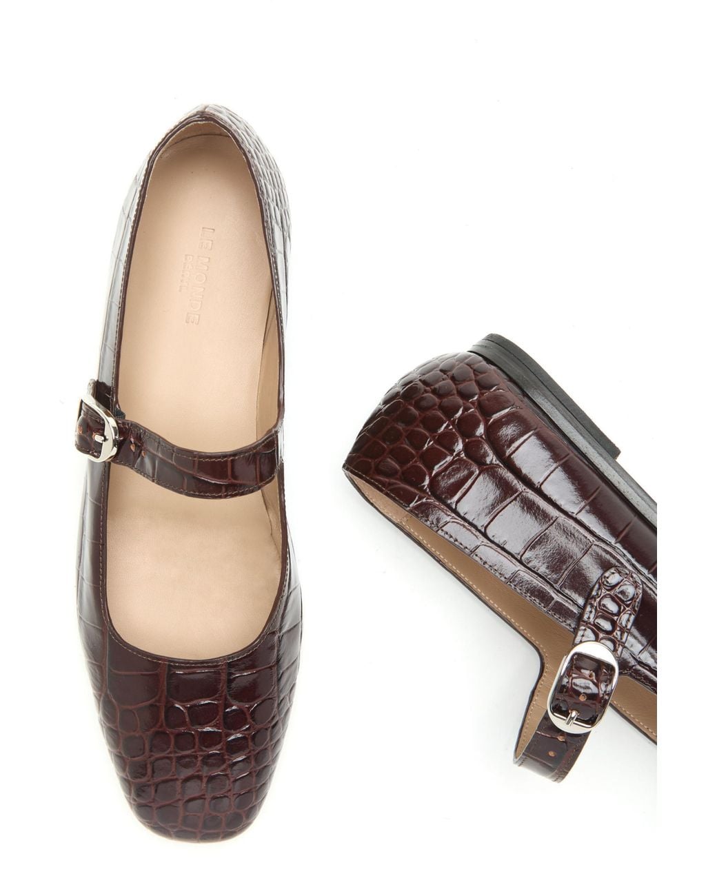 Le Monde Beryl Brown Croc-Effect Mary-Jane