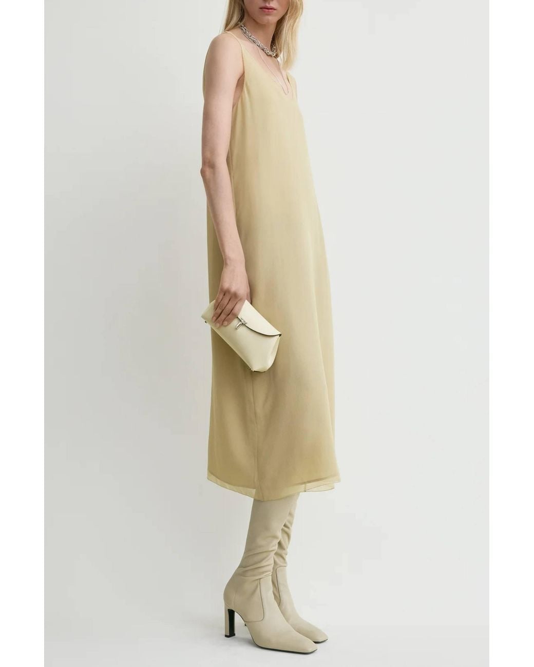 Totême  White Chiffon Slip Dress