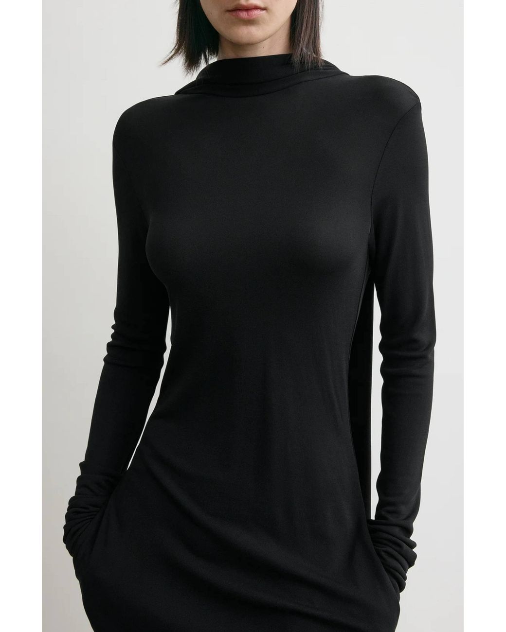 Totême Black Cocoon Cape Dress