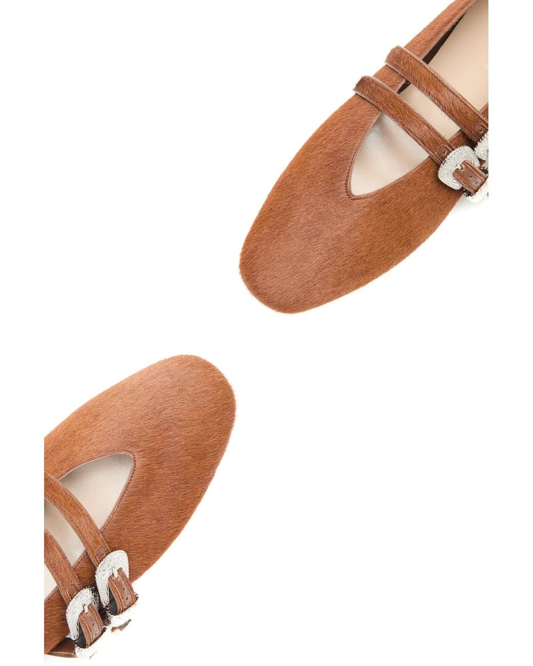 Le Monde Beryl Brown Claudia Slipper With Calf Hair