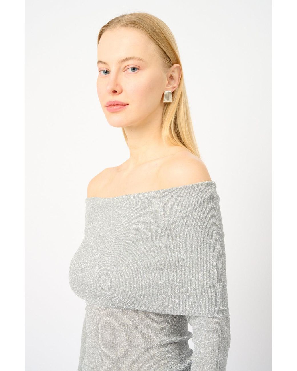 Galvan White Corte Off-Shoulder Top