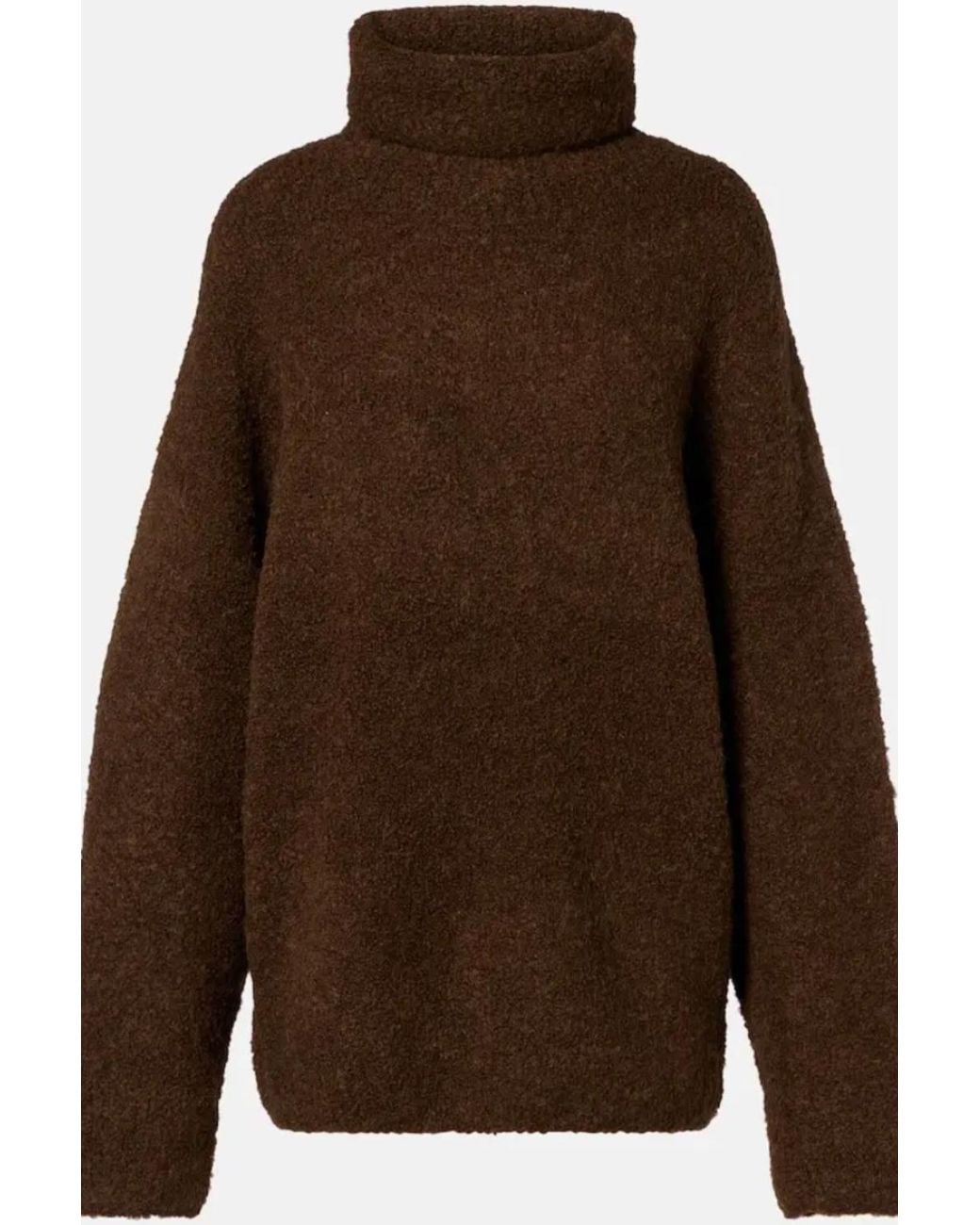 Totême Brown Boucle Turtleneck Pepper