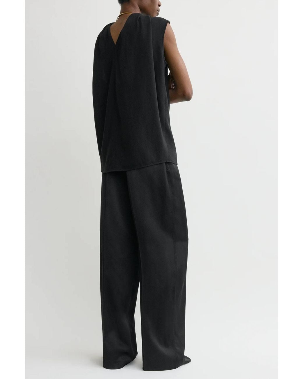 Totême Black Cocoon Cape Blouse