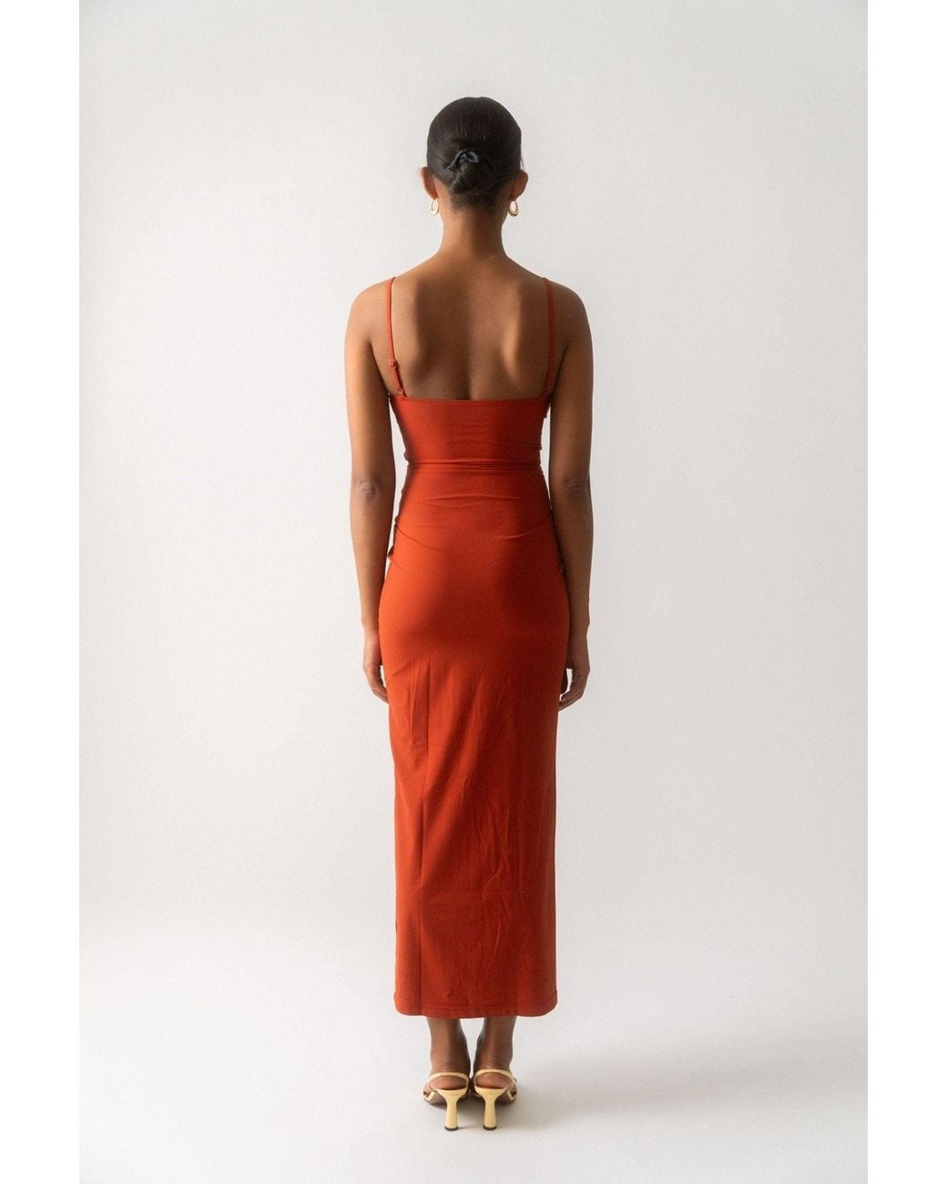 Christopher Esber Red Crystal Orbit Column Dress