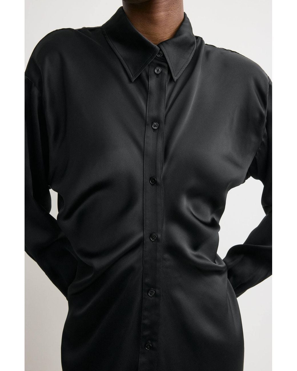 Totême Black Slouch Shirtdress