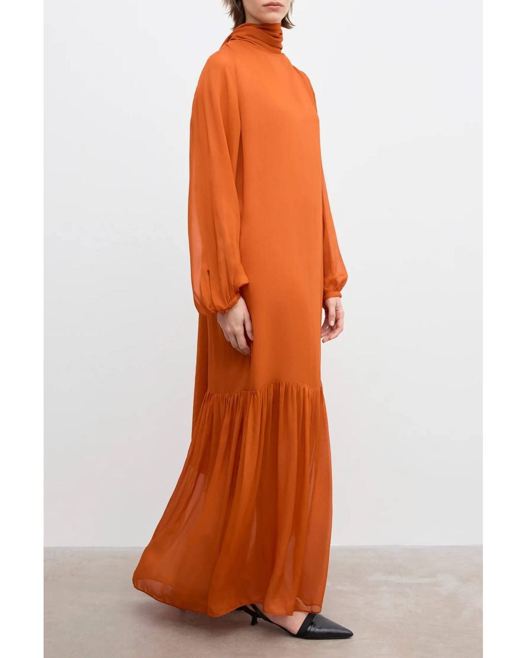 House of Dagmar Orange Scarf Maxi Dress