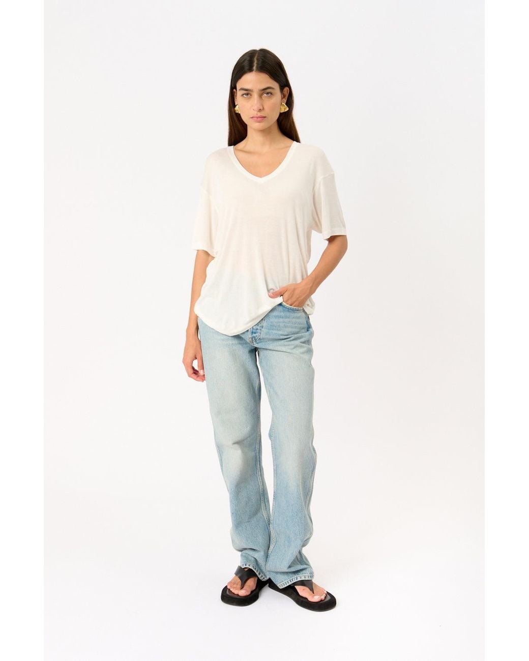Anine Bing White Vale T-Shirt