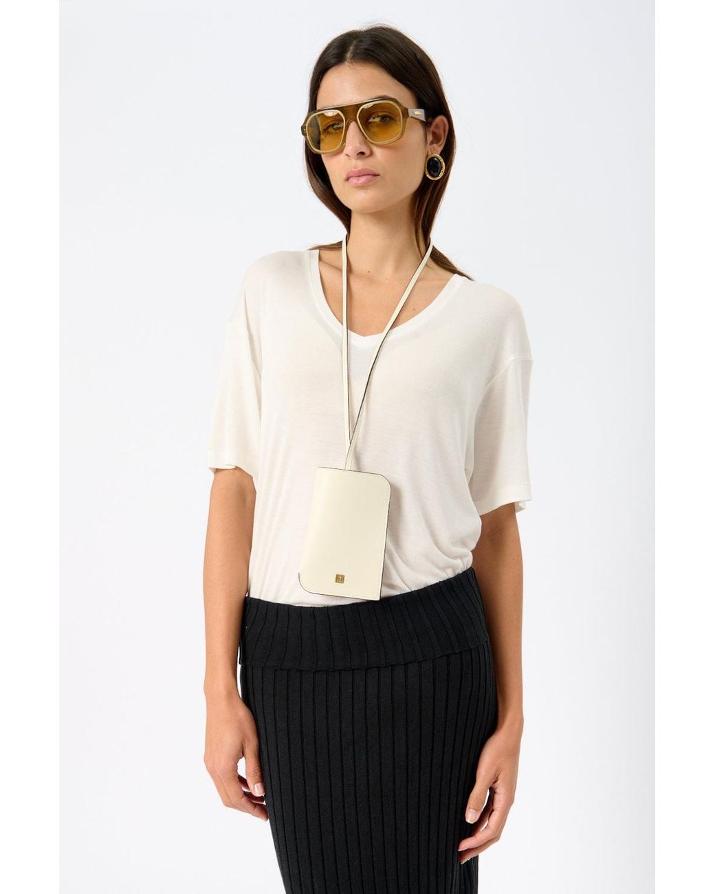 Totême  White Pocket Leather Pouch