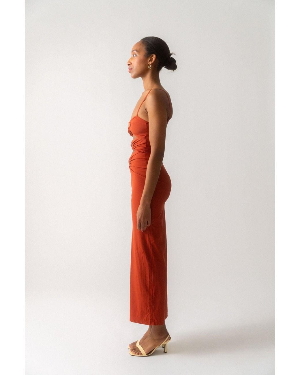 Christopher Esber Red Crystal Orbit Column Dress