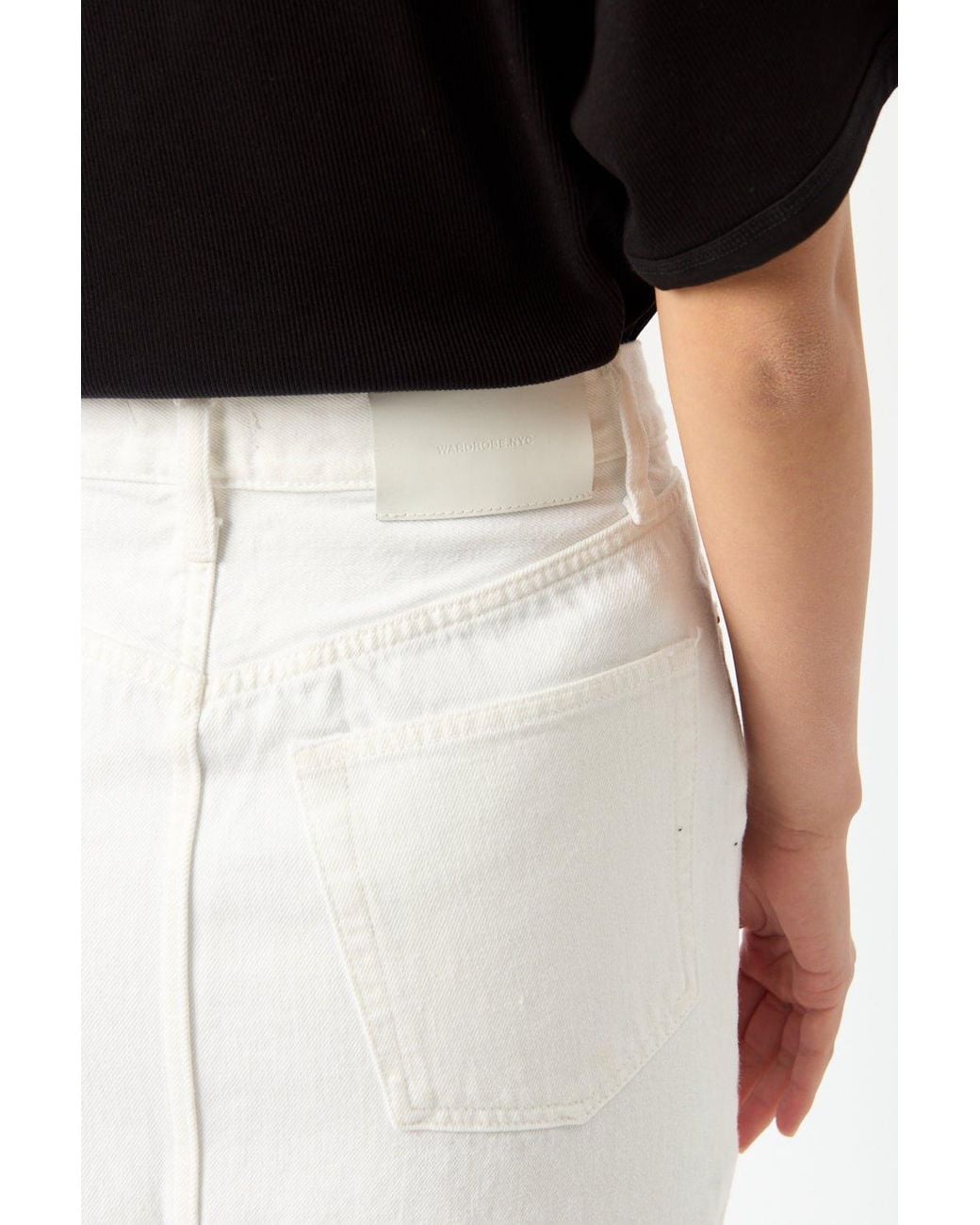 Wardrobe NYC Black Denim Column Skirt