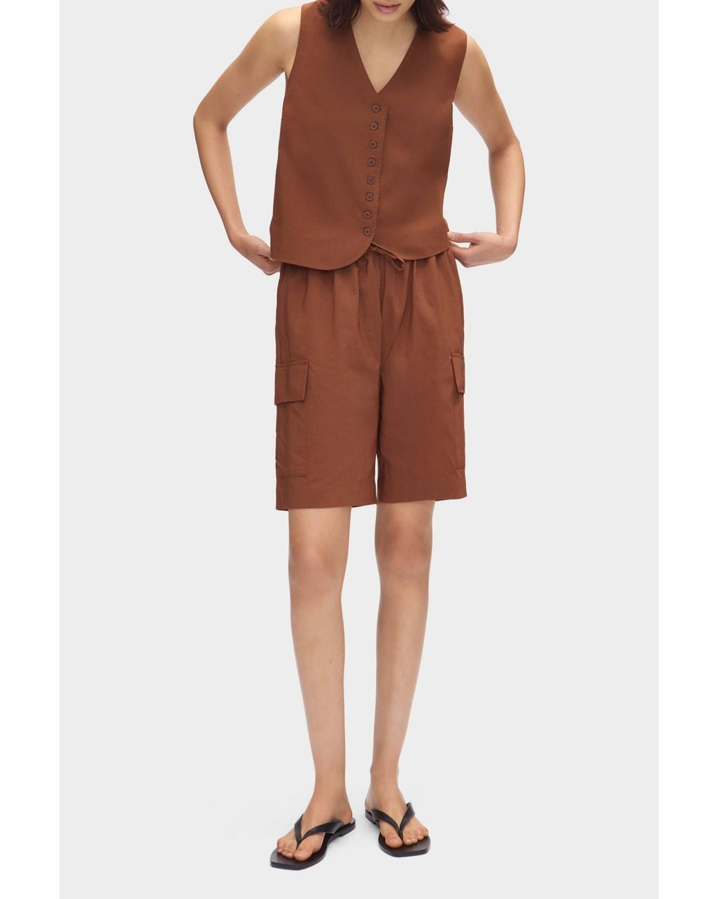 ALIGNE Brown Kyra Cargo Shorts
