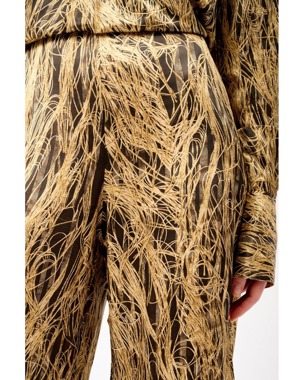 Roksanda Natural Arneau Silk-Satin Wide-Leg Pants