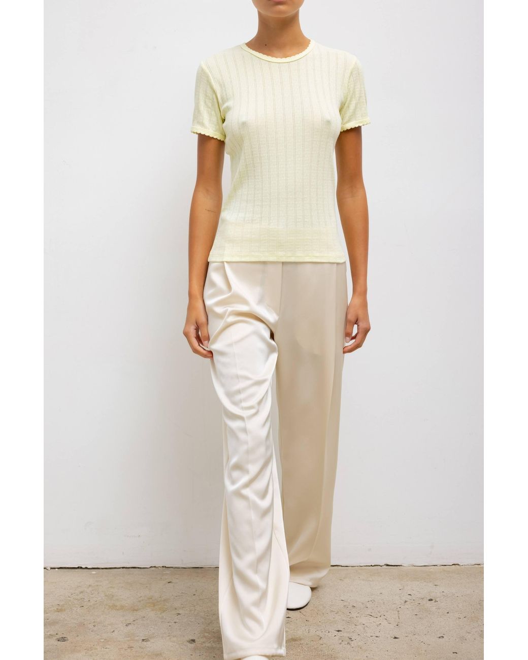 Leset Natural Pointelle Slim Fit Tee